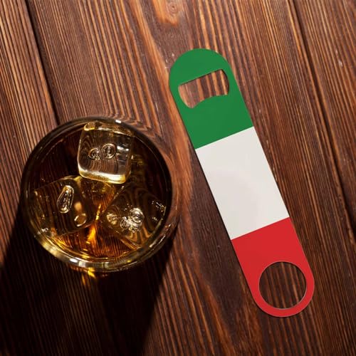 Ltaly Flag Stainless Steel Bottle Opener Green White Red Italian Country Flag Flat Beer Bottle Opener Keychain for Home Kitchen Bar Restaurant Party Birthday Gift (Ltaly Flag)