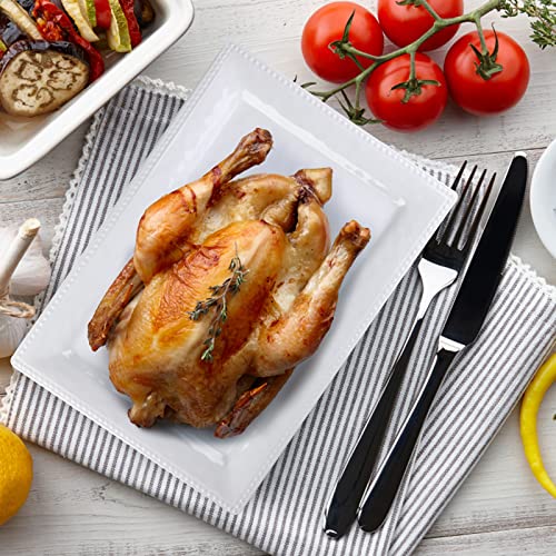 Embossed effectSet of 2 melamine rectangular serving trays (2 Count)