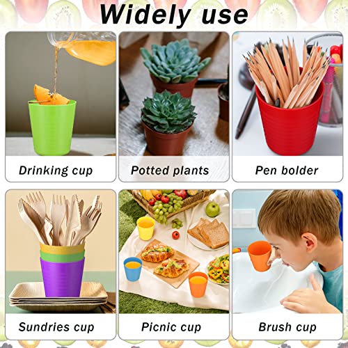 36 Pcs Kids Plastic Cups 8 oz Drinking Toddler Cups (Rainbow)