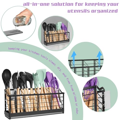 Large Kitchen Utensil Holder with Diatomite Base (4 Earth Base)