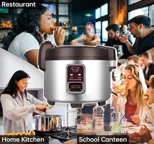 13.8 QT Large Commercial rice cooker 65 cups cooked 32 cups uncooked rice Commercial Electiric Rice Warmer for 18 (13L Rice Cooker)