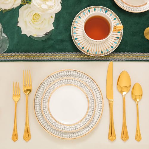 40 Pcs Gold Silverware Set (40-Piece / Gold)