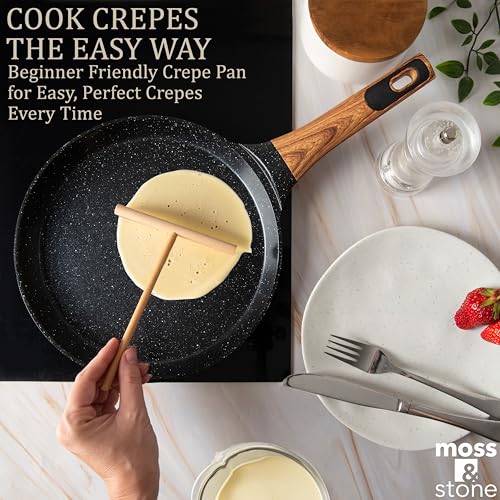 9.5 Inch Nonstick Crepe Pan with Spreader (Stove Crepe Pan / Stove Black)