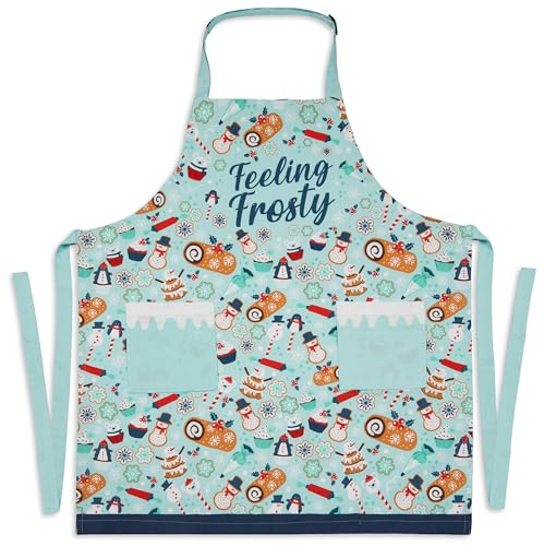 Feeling Frosty Holiday Themed Cotton Apron for Women (Feeling Frosty)