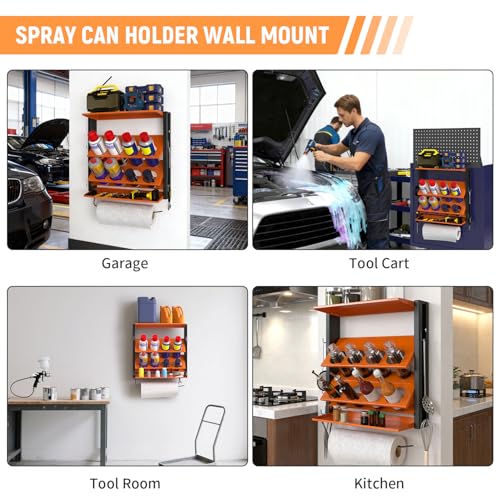 Spray Bottle Holder Wall (Orange / B-Spray Can Rack)