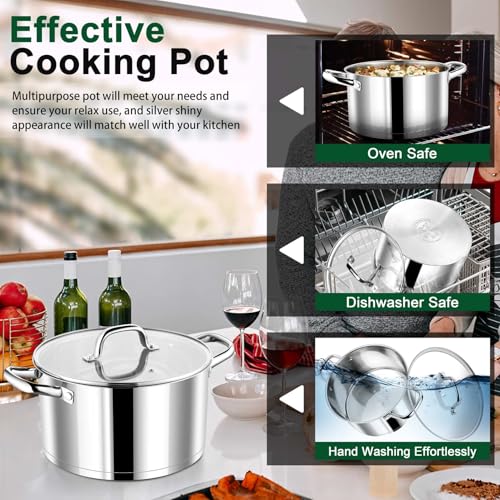 8 Quarts Stock Pot with Lid (8 Quarts)