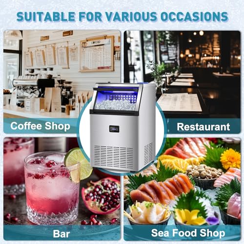 Commercial Ice Maker Machine (Clear Ice Cubes - 175LBS/24H)