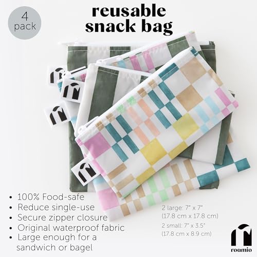 Roamio Reusable Sandwich and Snack Bags (Stripe & Multi Check)