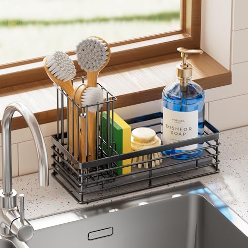 Sponge Holder for Kitchen Sink (Metallic Black / Medium)