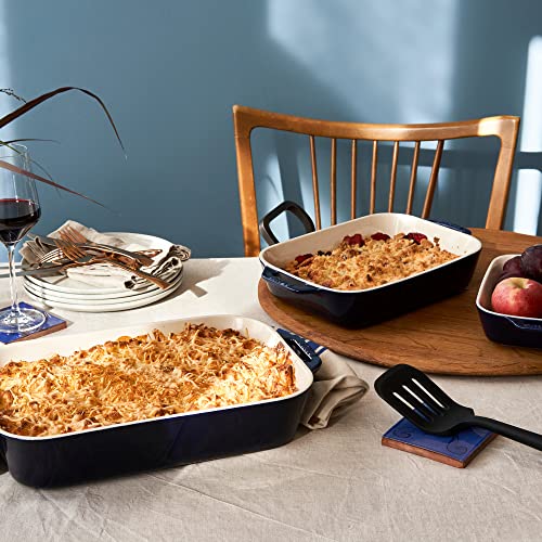 3 Pc Ceramic Baking Dish Set (3-pc / Dark Blue)