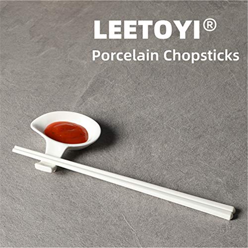 Ceramic Chopsticks Set of 5 (White)