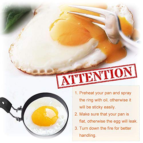 Large 3.5" Nonstick Egg Rings Set of 4