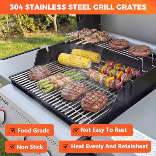 17.5 Inch Grill Grates for Weber Spirit 200 & Spirit 300 Series (17.5" for Weber Spirit 200 & II 200)