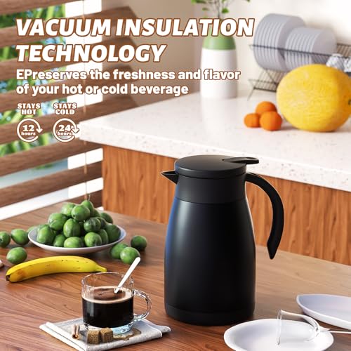 27oz Insulated Coffee Carafe with Handle (Black / 27 Ounces)