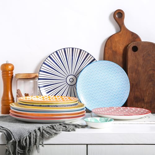 Ceramic Dinnerware Sets for 6 (Assorted Colors / 18 Pieces)
