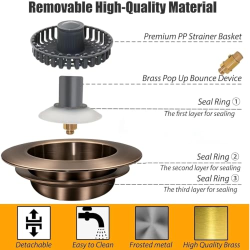 Kitchen Sink Drain Strainer (Oil Rubbed Bronze)