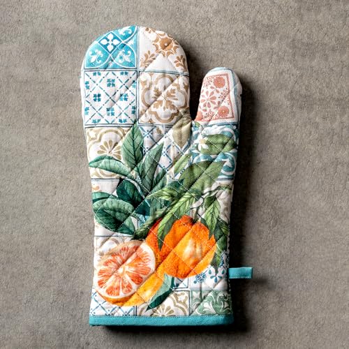 Maison d'Hermine Oven Gloves 100% Cotton Oven Mitt (010 - Agrume / 7.5" x 13" (Oven Mitt))