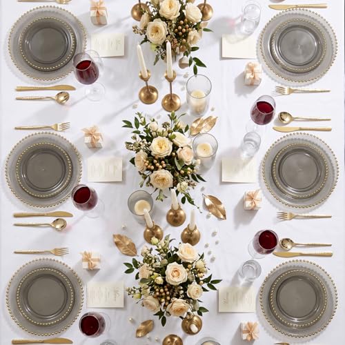 100pcs Elegant Clear Black Plastic Plates with Gold Beads for Gala (Clear Black and Gold Plastic Plates / 100PCS)
