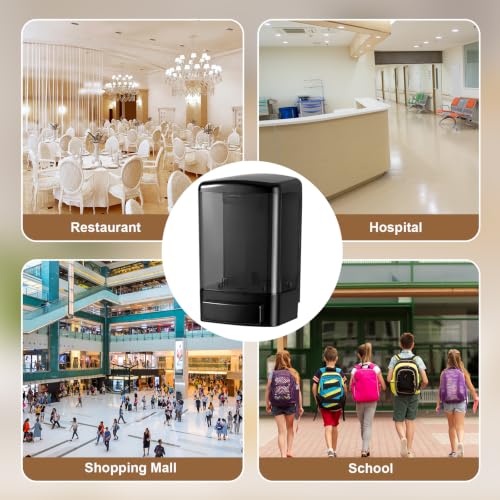 4 Pcs Wall Mounted Soap Dispenser (All Black / 33.8 oz 1000 ml)