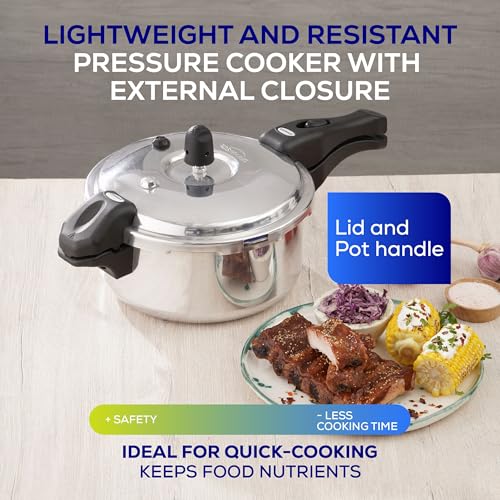 3.7 Quart / 3 Liter) Olla de Presion, Aluminum Pressure Pot with 6 Safety Systems, 4-Serving Stovetop Cooker, Pressure Cooker made in Colombia, 25-Year Warranty
