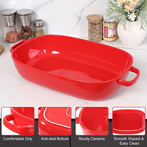 6 Quart Large Rectangular Baking Dish (6 quart Red)