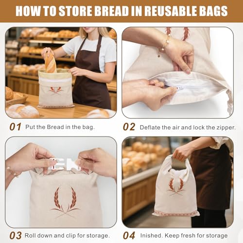 Beeswax Bread Bags 2 Pack (WhiteRice)