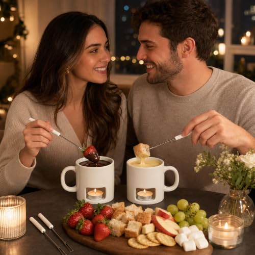2 Pack Ceramic Fondue Cheese Mugs (2 Count)