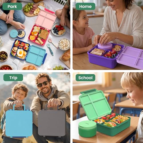 Bento Lunch Box for Kids with 8oz Soup Thermo (4 Count)