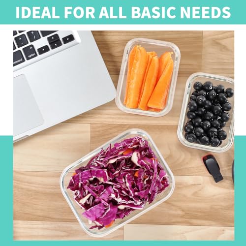 10 Pack Large Glass Meal Prep Containers (5PACK 36OZ + 5PACK 12.5OZ)