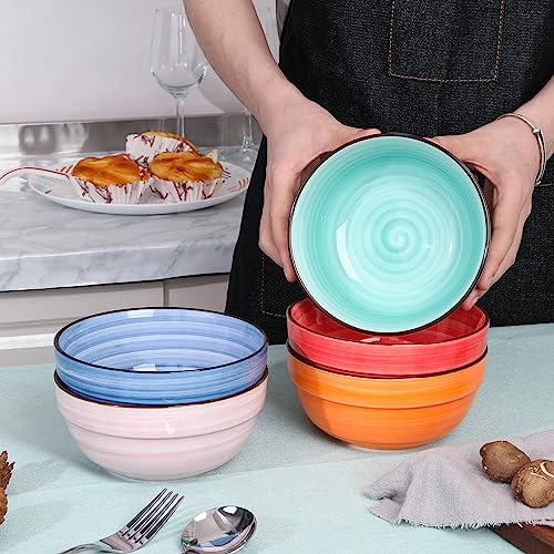 Ceramic Cereal Bowls (Multicolor 6 inch)