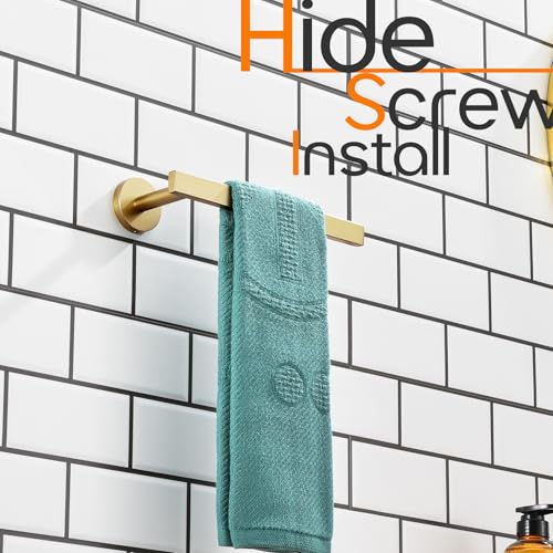 Hand Towel Rings Bathroom Towel Holder Modern Small Bath Towel Bars Stainless Steel Wall Mounted Brushed Gold AN3001GD (Brushed Gold)