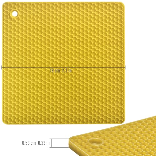 Silicone Square Trivets Mat (Yellow)