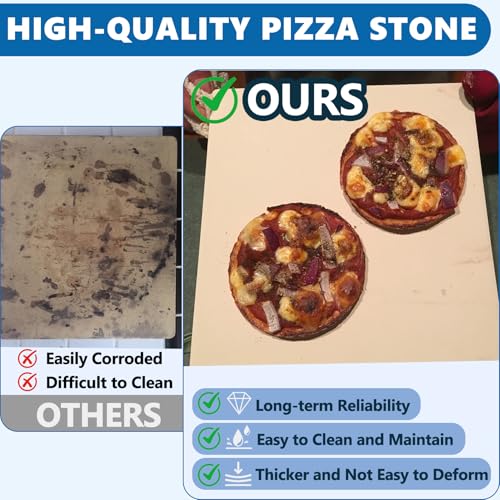 Cordierite Pizza Stone for Ooni Koda & Fyra 12 Pizza Oven Replacement Stone (13.2"L x 13.2"W x 0.4"Th)