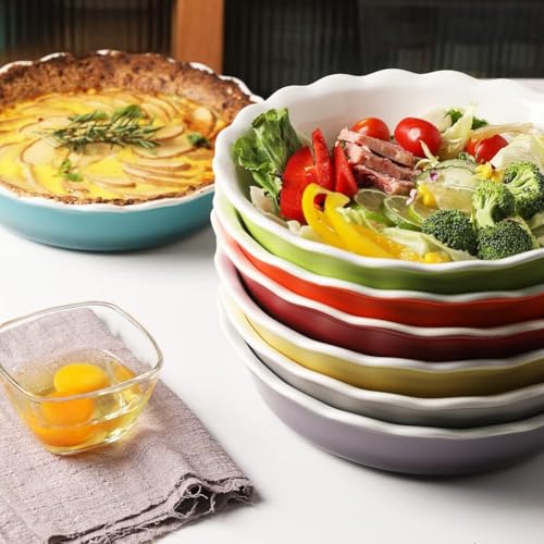 Sweejar Ceramic Pie Pan for Baking (Beige)