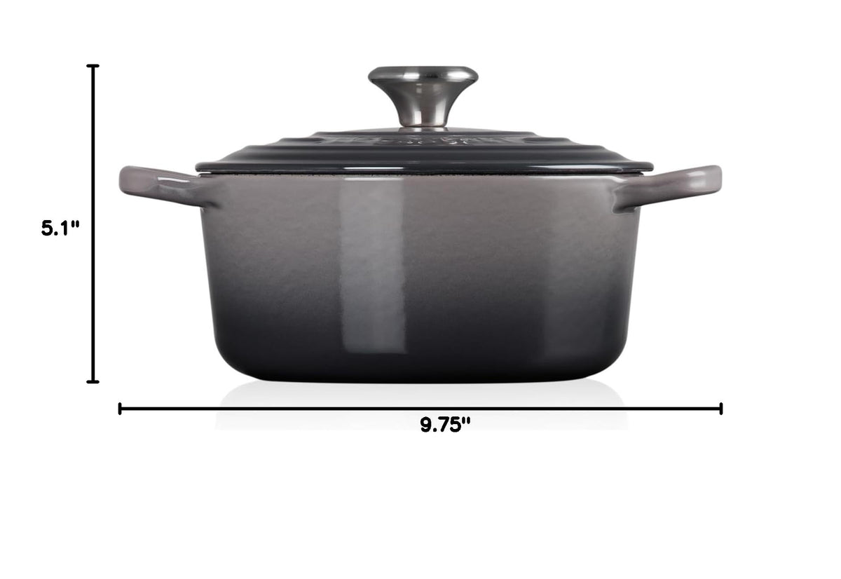 Enameled Cast Iron Round Dutch Oven (Oyster / 2 Qt)