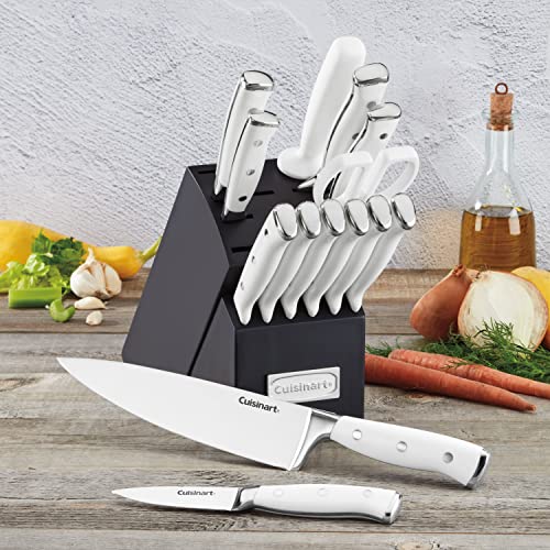 15 Piece Knife Set with Block (Navy/White)