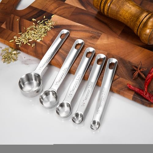 Premium 18 10 Measuring Spoons Set (Silver / 5PC Measuring Spoons)