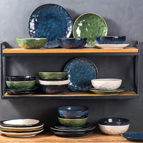 Ceramic Pasta Bowls Set (Green)