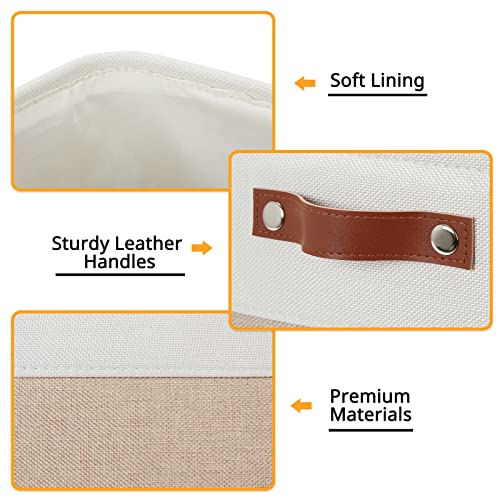 Cube Storage Bins (White&Khaki / M-12"x 12"x12")