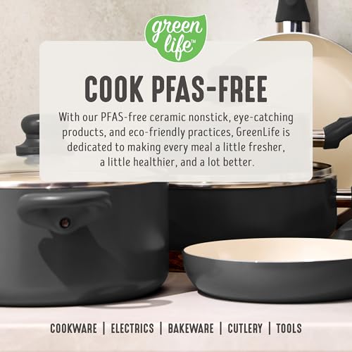 2QT Ceramic Nonstick Saucepan with Lid (2 Quarts / Graphite Black)