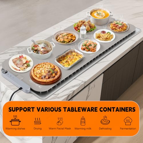 Warming Mat for Food (Khaki / XXL: 45.3''×15.8'')