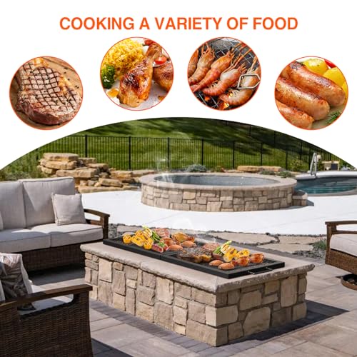 Foldable Rectangular Heavy‑Duty Steel Fire Pit Cooking Grate (40 inch)