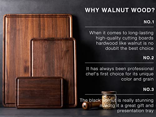 XL Large Solid Walnut Wood Cutting Board for Kitchen 20x15 in (Edge Grain / 20"L x 15"W)