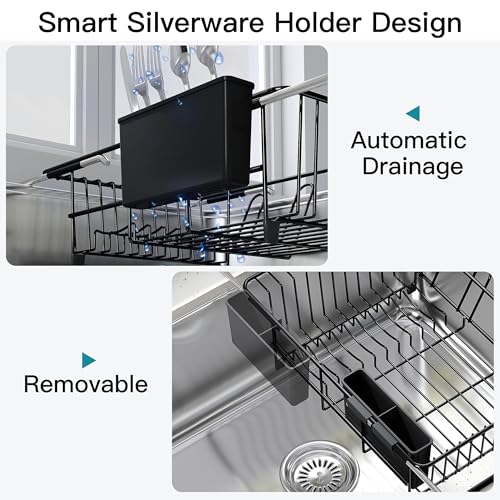 Black Dish Drying Rack in Sink (Black / For 12"-30"w Sink)