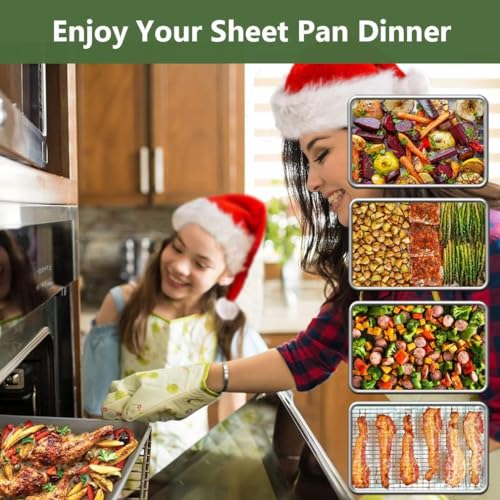 Baking Sheet with Cooling Wire Rack Set