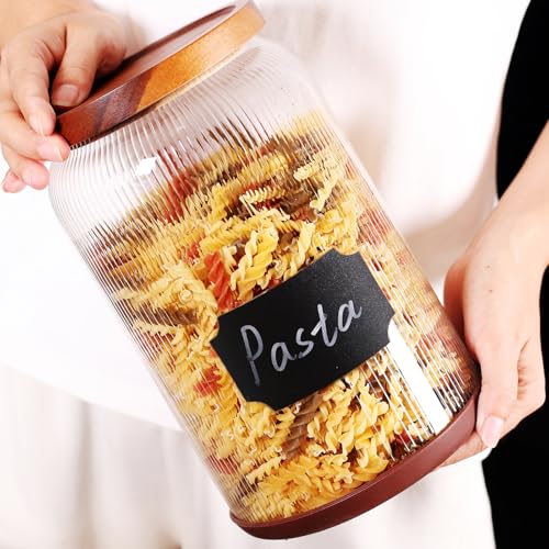 Striped Borosilicate Glass Airtight Canisters (1 Gallon (Striped 2 pack))
