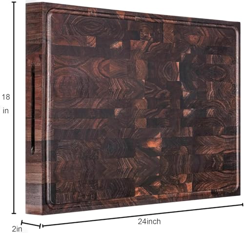Extra Large Walnut Wood End Grain Cutting Board 24x18x2" Cut Block (End Grain / 24"L x 18"W)
