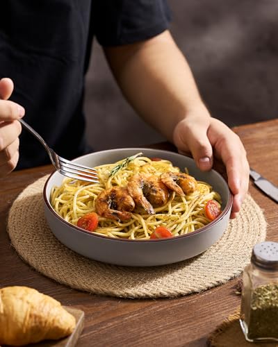 Mercury Pasta Bowls Set of 8 (Light Gray / 8 pcs)