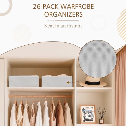 26 Pack Drawer Organizer for Clothes (26 PACK Gray)