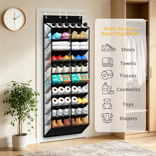 Over the Door Shoe Organizer (Piano White-1 Pack of 20 Pockets)